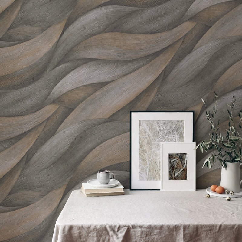 Stormy Lush Leaves Metallic Wallpaper - Dark Brown/Grey - Erismann - 10257 - 10Wallpaper199
