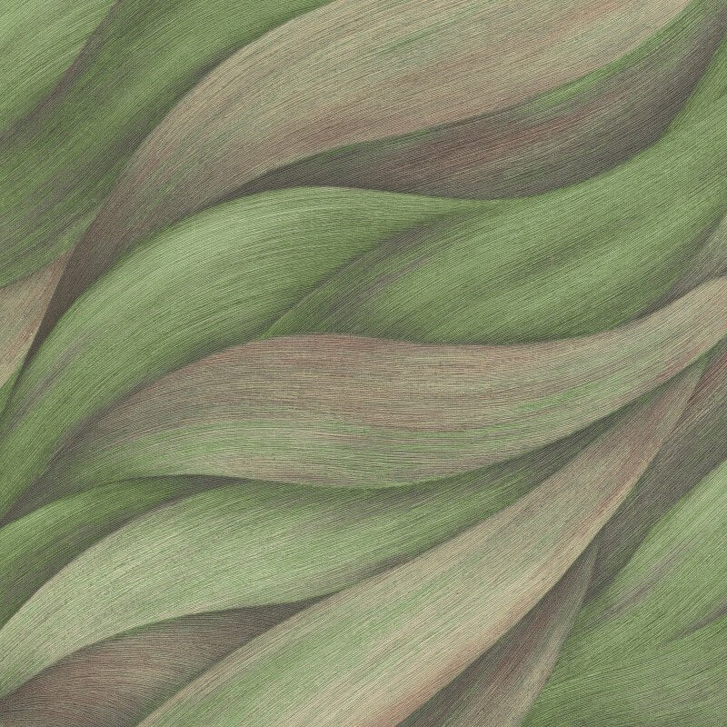 Stormy Lush Leaves Metallic Wallpaper - Green - Erismann - 10257 - 07Wallpaper199