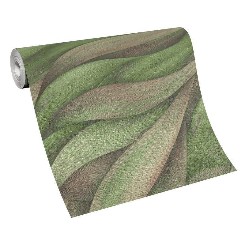 Stormy Lush Leaves Metallic Wallpaper - Green - Erismann - 10257 - 07Wallpaper199