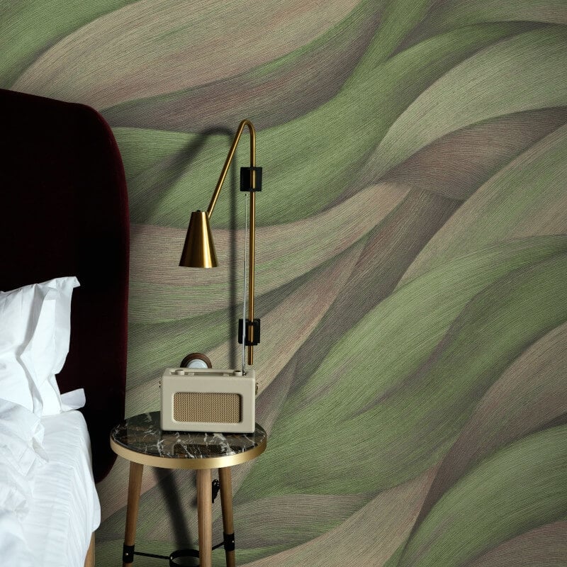 Stormy Lush Leaves Metallic Wallpaper - Green - Erismann - 10257 - 07Wallpaper199
