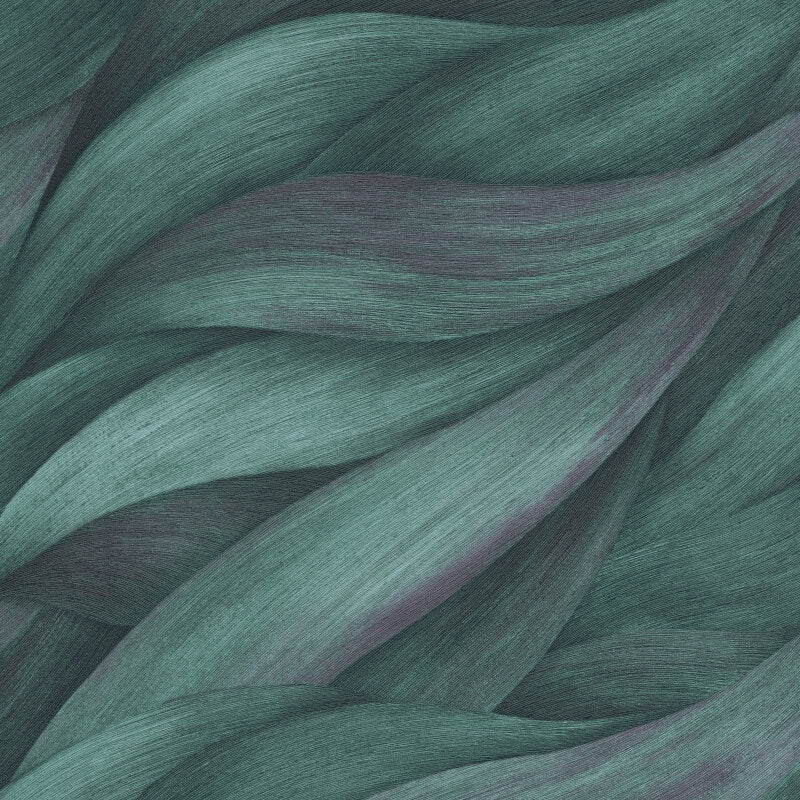 Stormy Lush Leaves Metallic Wallpaper - Petrol/Purple - Erismann - 10257 - 18Wallpaper199