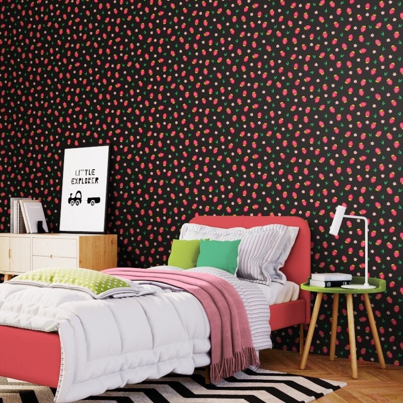 Strawberry Sprinkles Wallpaper - Liquorice - Hoopla Walls - HWA1286WWallpaper199