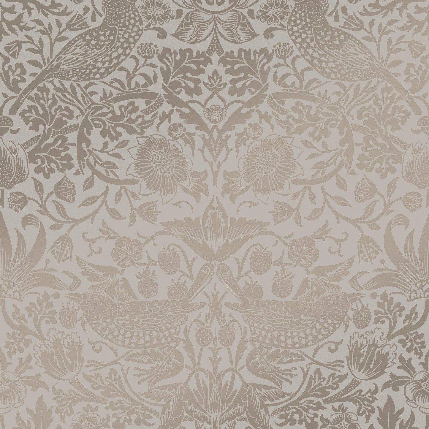 Strawberry Thief Fibrous Wallpaper - Neutral - 124238 - William Morris AHWallpaper199