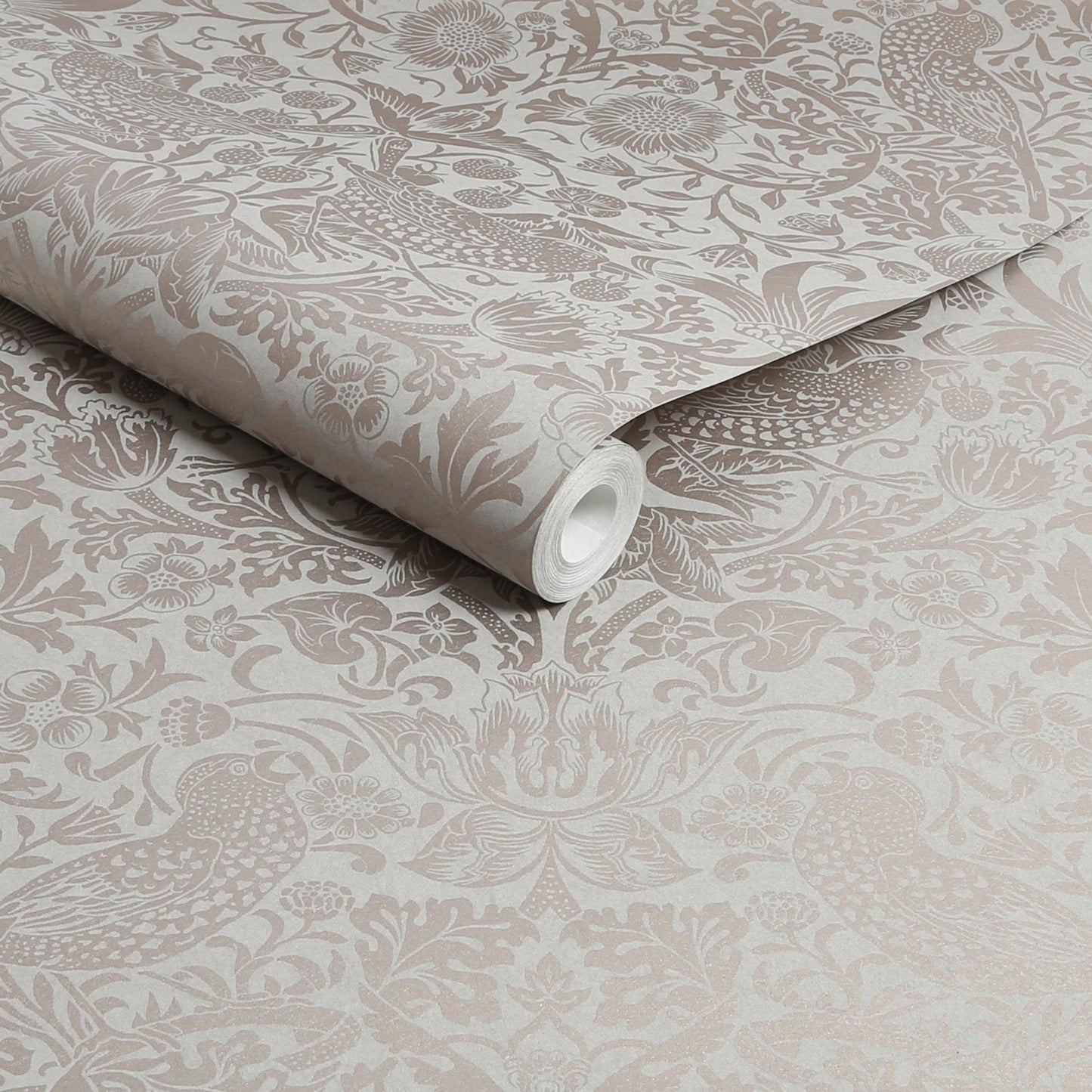 Strawberry Thief Fibrous Wallpaper - Neutral - 124238 - William Morris AHWallpaper199