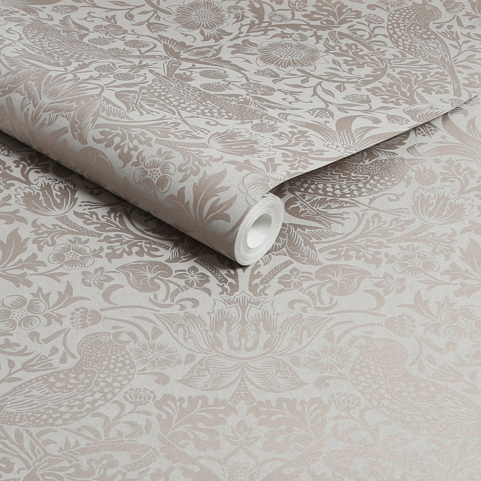 Strawberry Thief Fibrous Wallpaper - Neutral - 124238 - William Morris AHWallpaper199