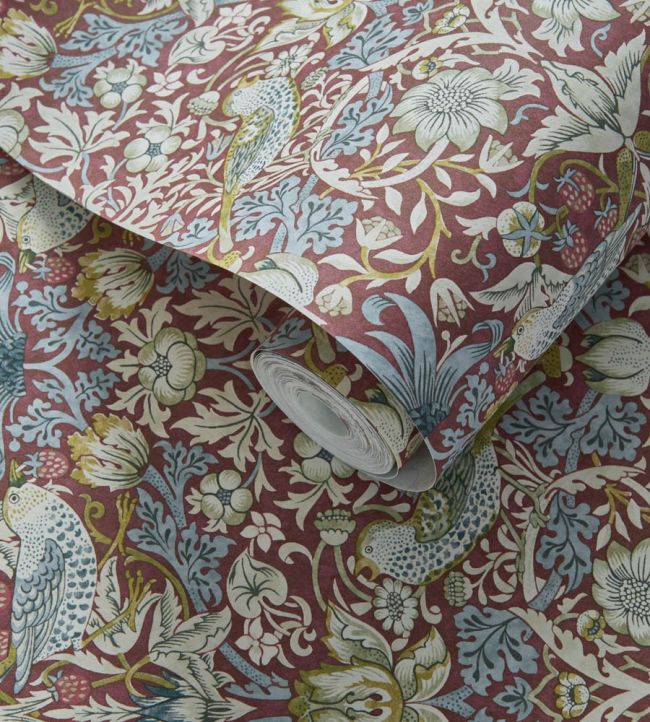Strawberry Thief Wallpaper - Plum - W0171/04 - Clarke & ClarkeWallpaper199