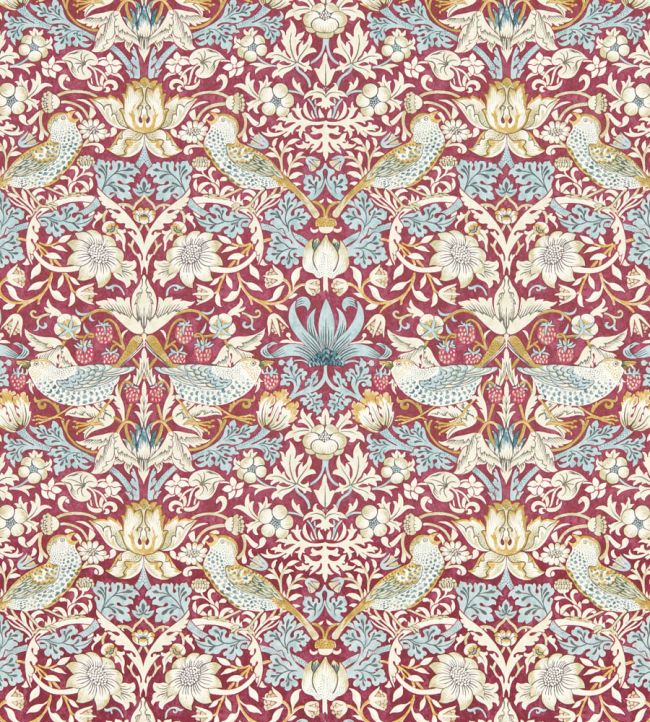Strawberry Thief Wallpaper - Plum - W0171/04 - Clarke & ClarkeWallpaper199