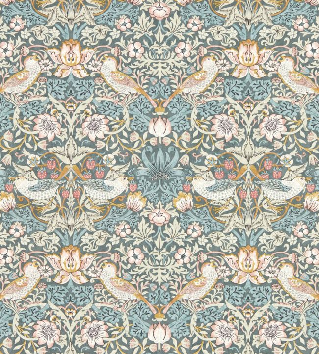 Strawberry Thief Wallpaper - Slate/Blush - W0171/05 - Clarke & ClarkeWallpaper199