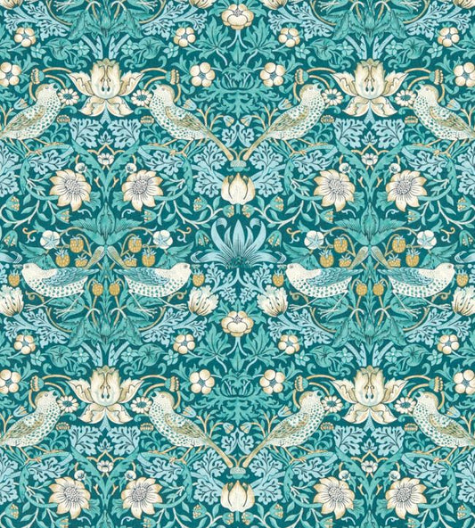 Strawberry Thief Wallpaper - Teal - W0171/06 - Clarke & ClarkeWallpaper199
