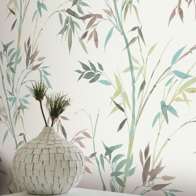 Stunning Bamboo Leaf Wallpaper - Green Multi - Erismann - 10388 - 18Wallpaper199