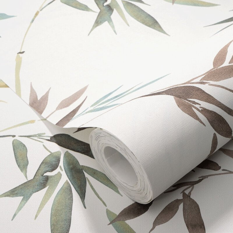 Stunning Bamboo Leaf Wallpaper - Green Multi - Erismann - 10388 - 18Wallpaper199