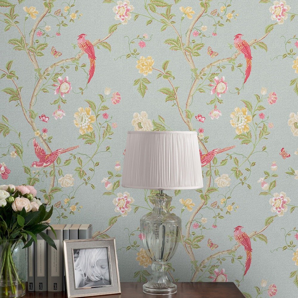 Summer Palace Wallpaper - Duck Egg - Laura Ashley - 113392Wallpaper199