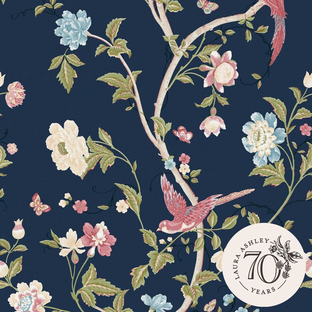 Summer Palace Wallpaper - Midnight Blue - Laura Ashley - 120134Wallpaper199