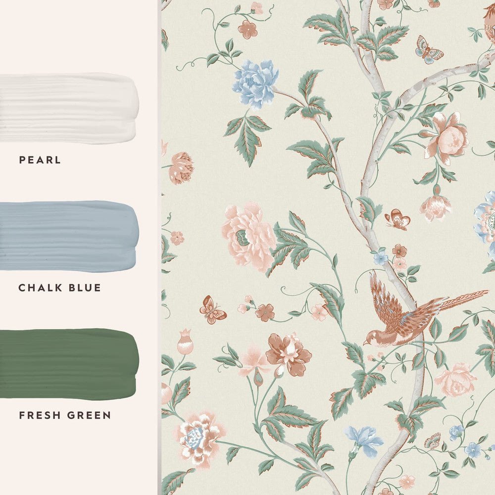 Summer Palace Wallpaper - Sage & Apricot - Laura Ashley - 120133Wallpaper199