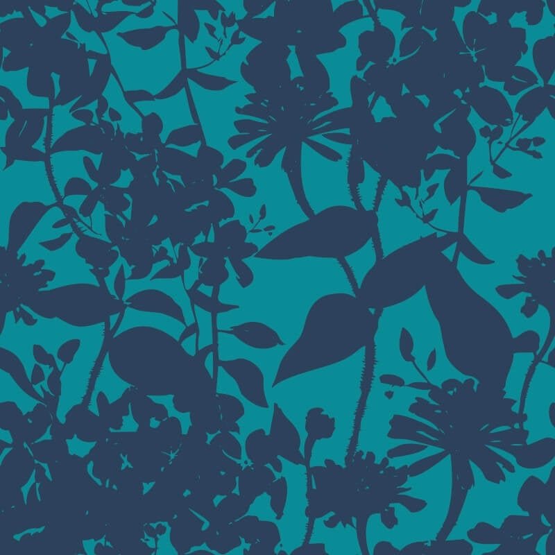 Summer Silhouette Wallpaper - Ink/Teal - Hoopla Walls - HWA1222WWallpaper199
