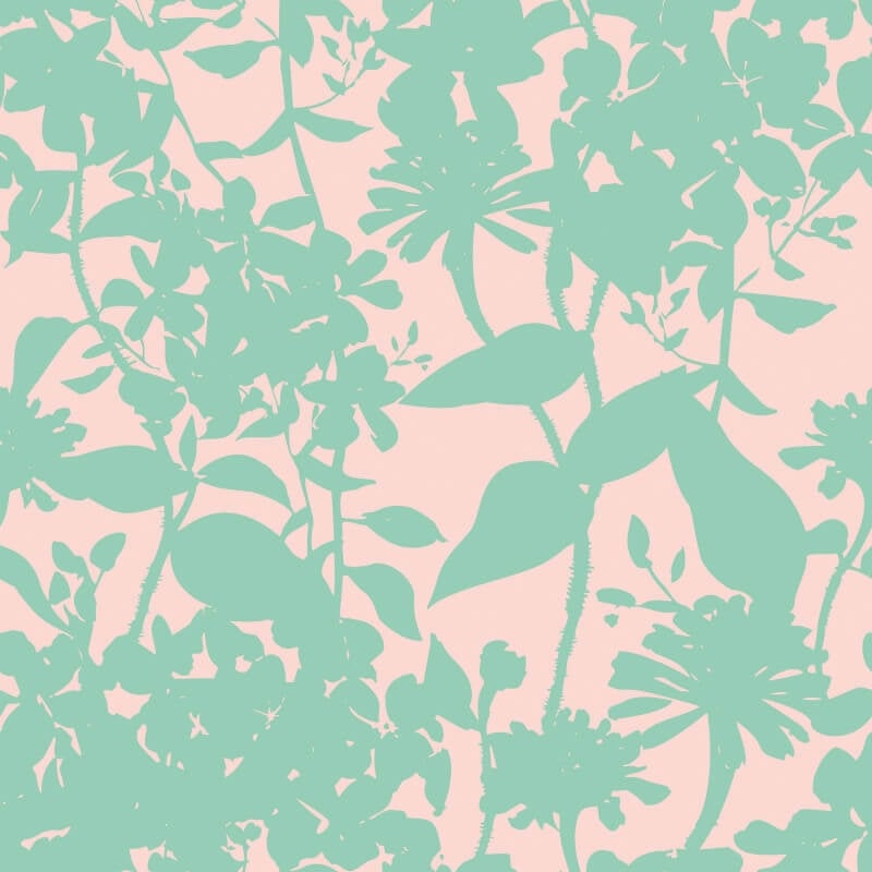 Summer Silhouette Wallpaper - Jade/Blossom - Hoopla Walls - HWA1217WWallpaper199