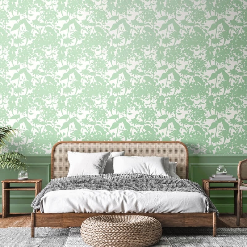 Summer Silhouette Wallpaper - Mint - Hoopla Walls - HWA1218WWallpaper199