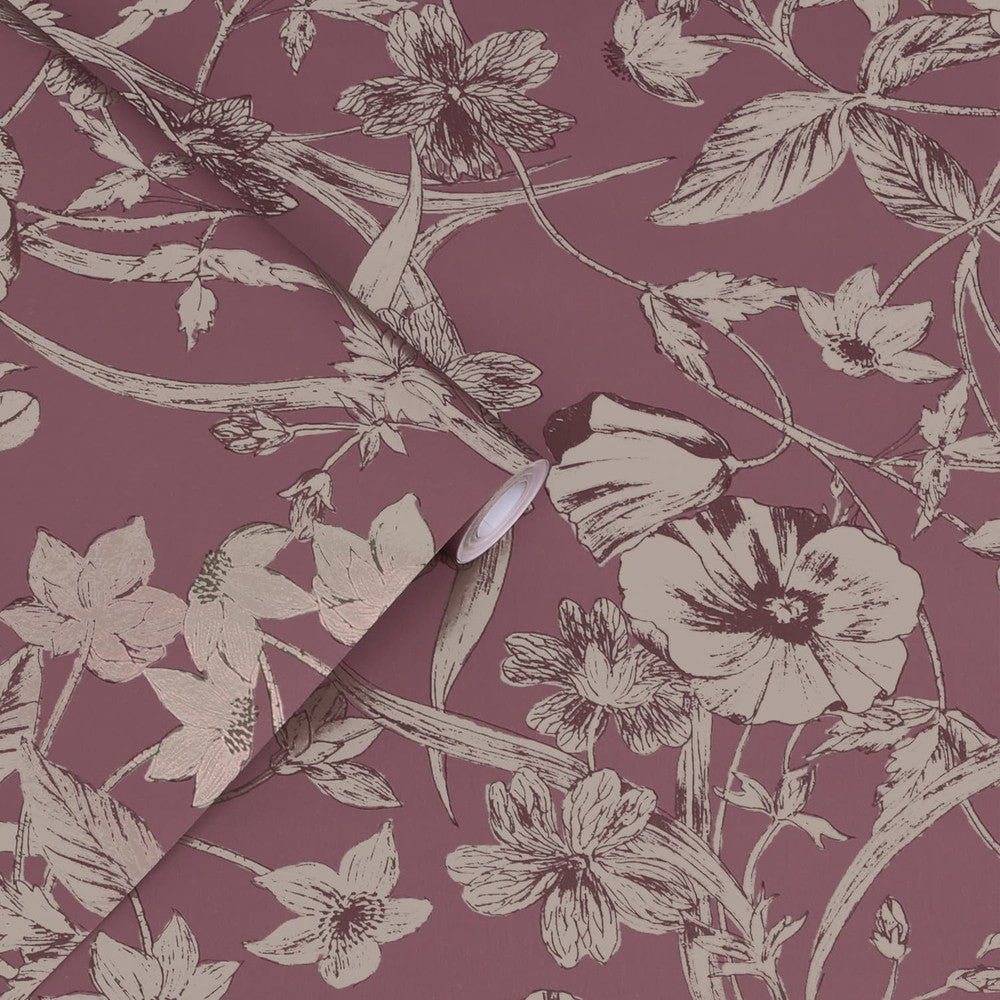 Summerhill Wallpaper - Pale Blackberry - Laura Ashley - 121086Wallpaper199