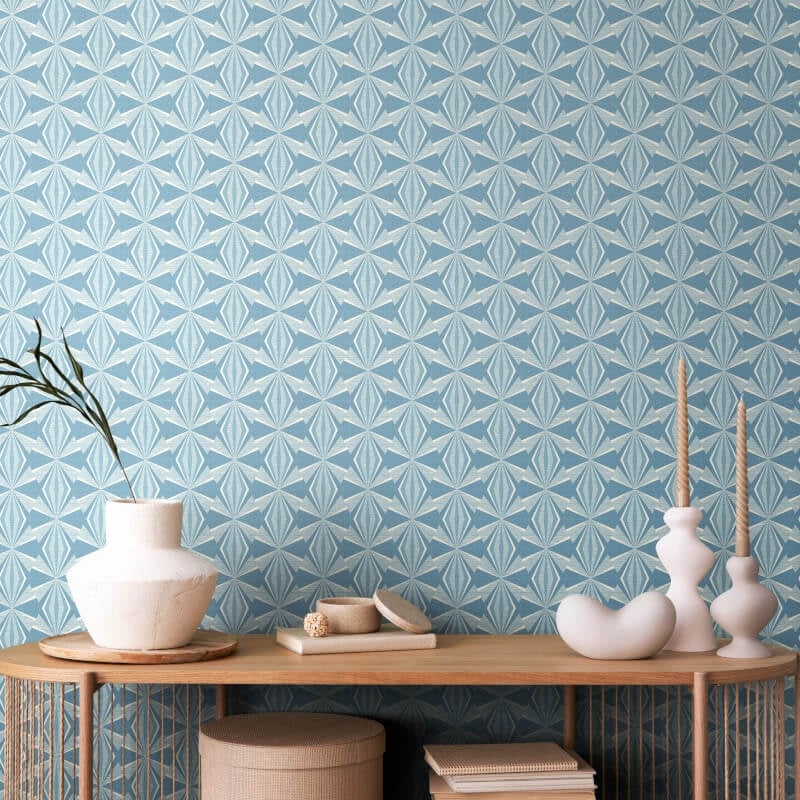 Sunray Diamond Wallpaper - Blue - Hoopla Walls - HWA1053WWallpaper199