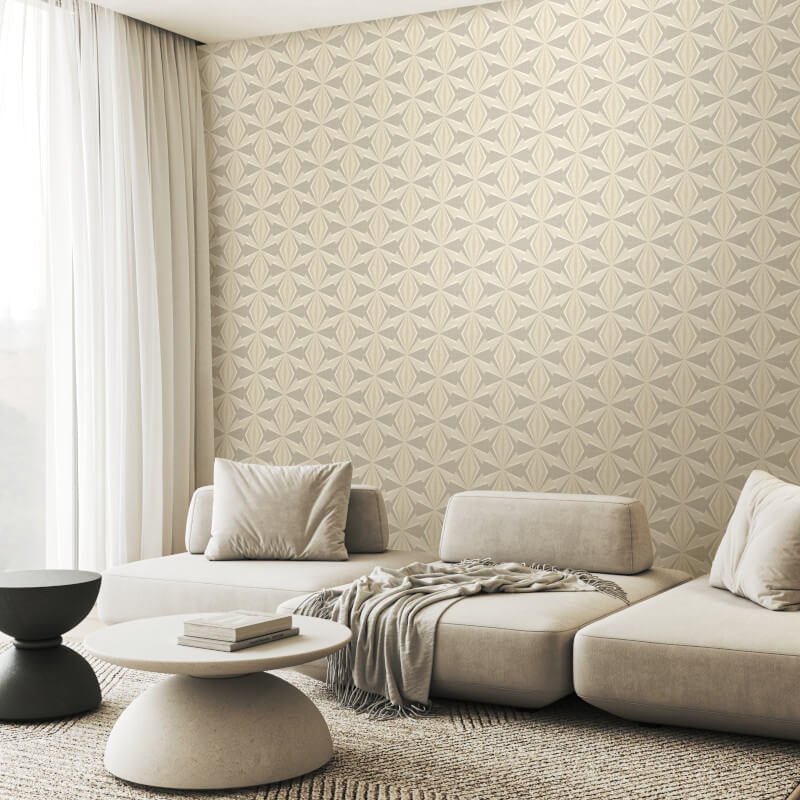 Sunray Diamond Wallpaper - Warm Grey - Hoopla Walls - HWA1056WWallpaper199