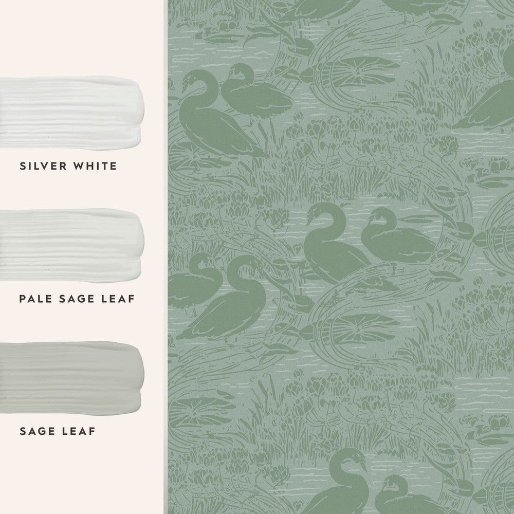 Swans Wallpaper - Jade Green - Laura Ashley - 118472Wallpaper199