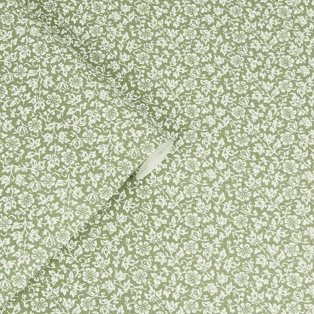 Sweet Alyssum Wallpaper - Moss Green - Laura Ashley - 121077Wallpaper199