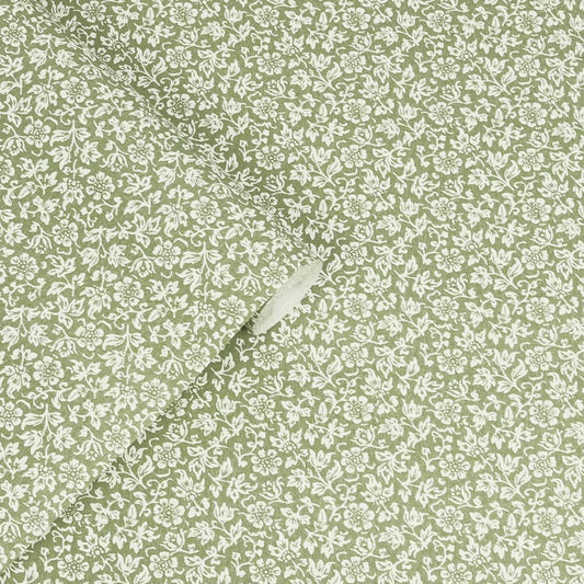 Sweet Alyssum Wallpaper - Moss Green - Laura Ashley - 121077Wallpaper199
