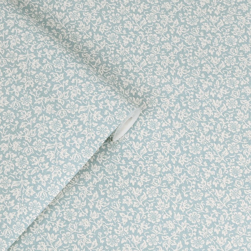 Sweet Alyssum Wallpaper - Pale Seaspray Blue - Laura Ashley - 121078Wallpaper199