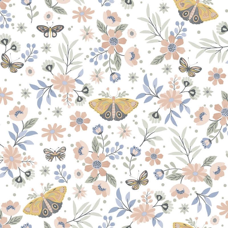Sweet Meadow Metallic Wallpaper - Coral - Muriva - M58105Wallpaper199