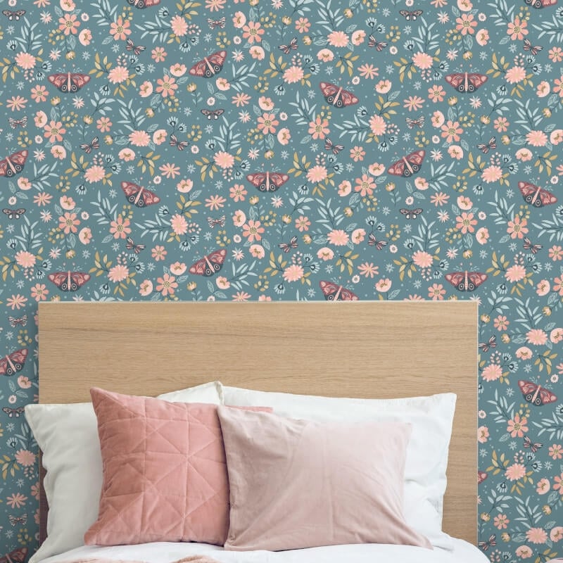 Sweet Meadow Metallic Wallpaper - Teal - Muriva - M58104Wallpaper199