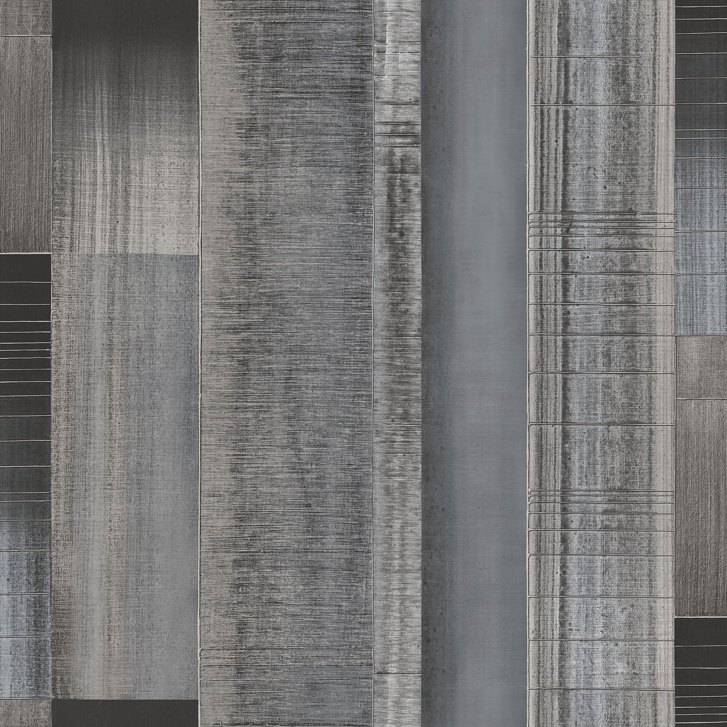 Texstyle Agen Stripe Wallpaper - Black, Greys, Silver Metallic - Galerie - G56571Wallpaper199