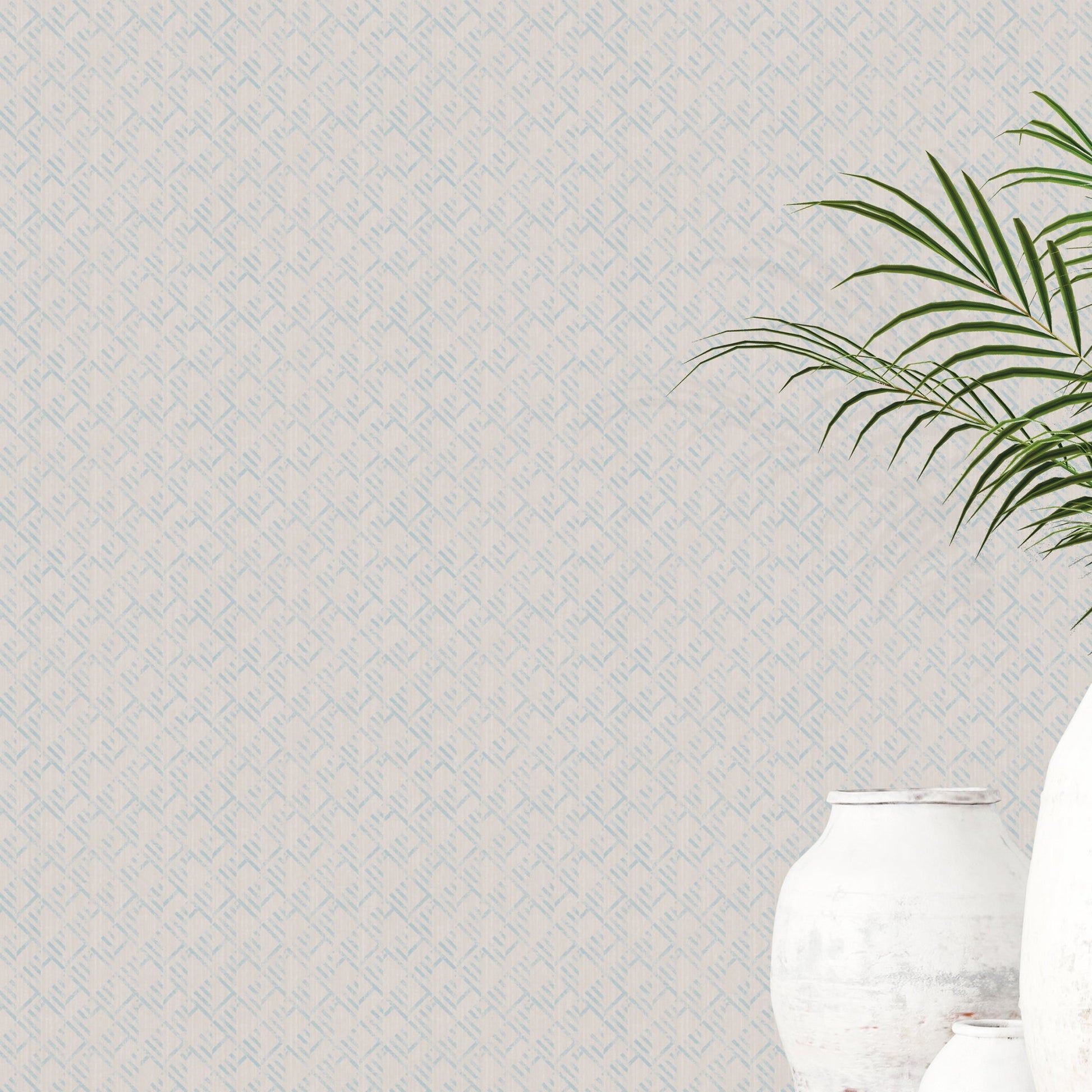 Texstyle Block Flock Wallpaper - Mint / Off - Galerie - G56581Wallpaper199