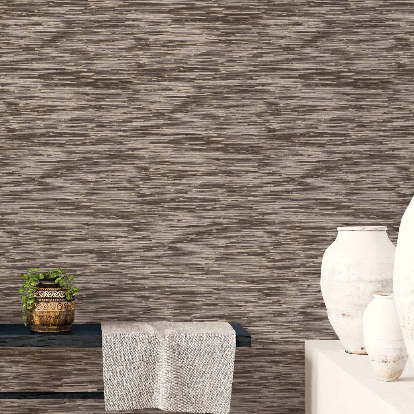 Texstyle Bronze Effect Wallpaper - Brown / Black / Metallic Ink - Galerie - G56585Wallpaper199
