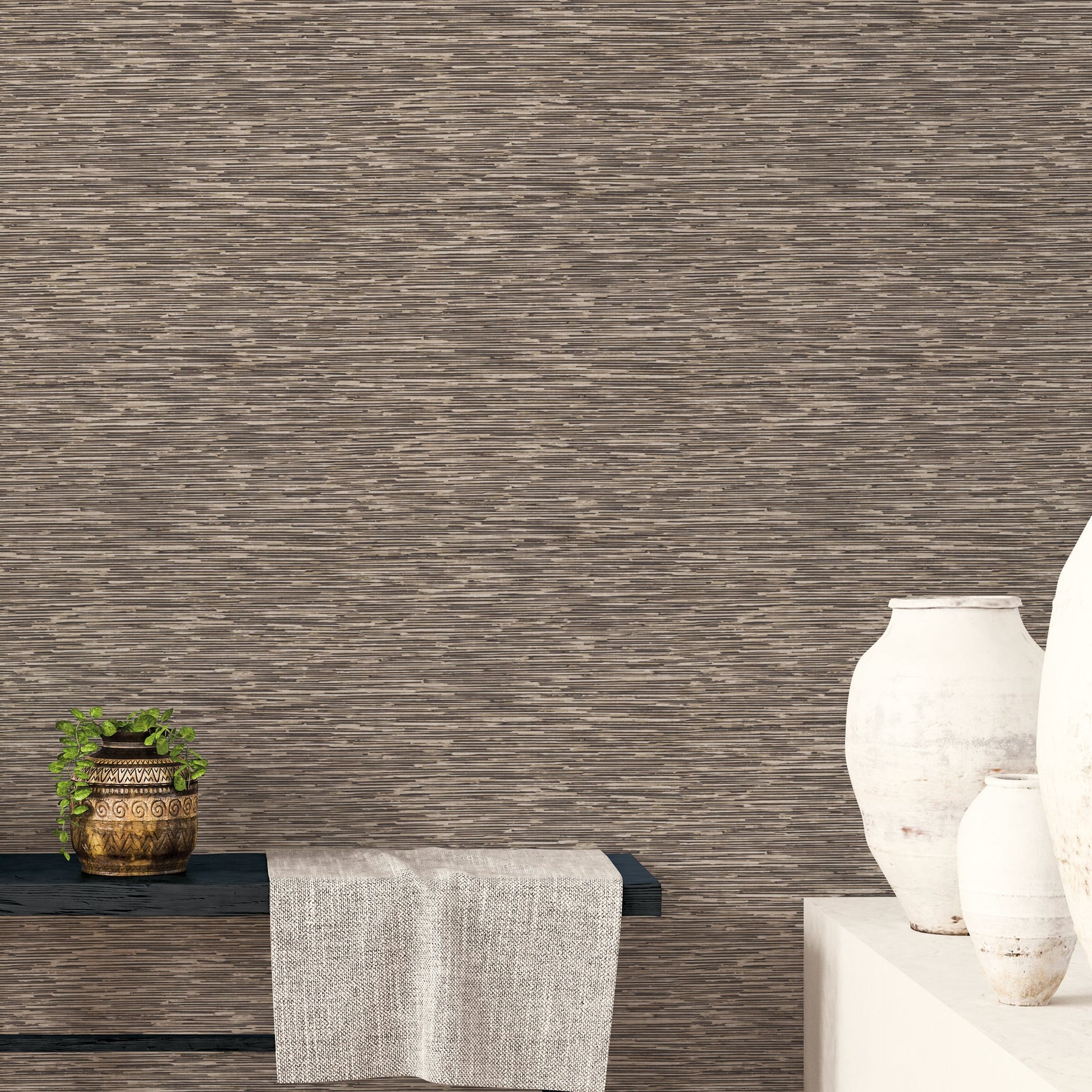 Texstyle Bronze Effect Wallpaper - Brown / Black / Metallic Ink - Galerie - G56585Wallpaper199