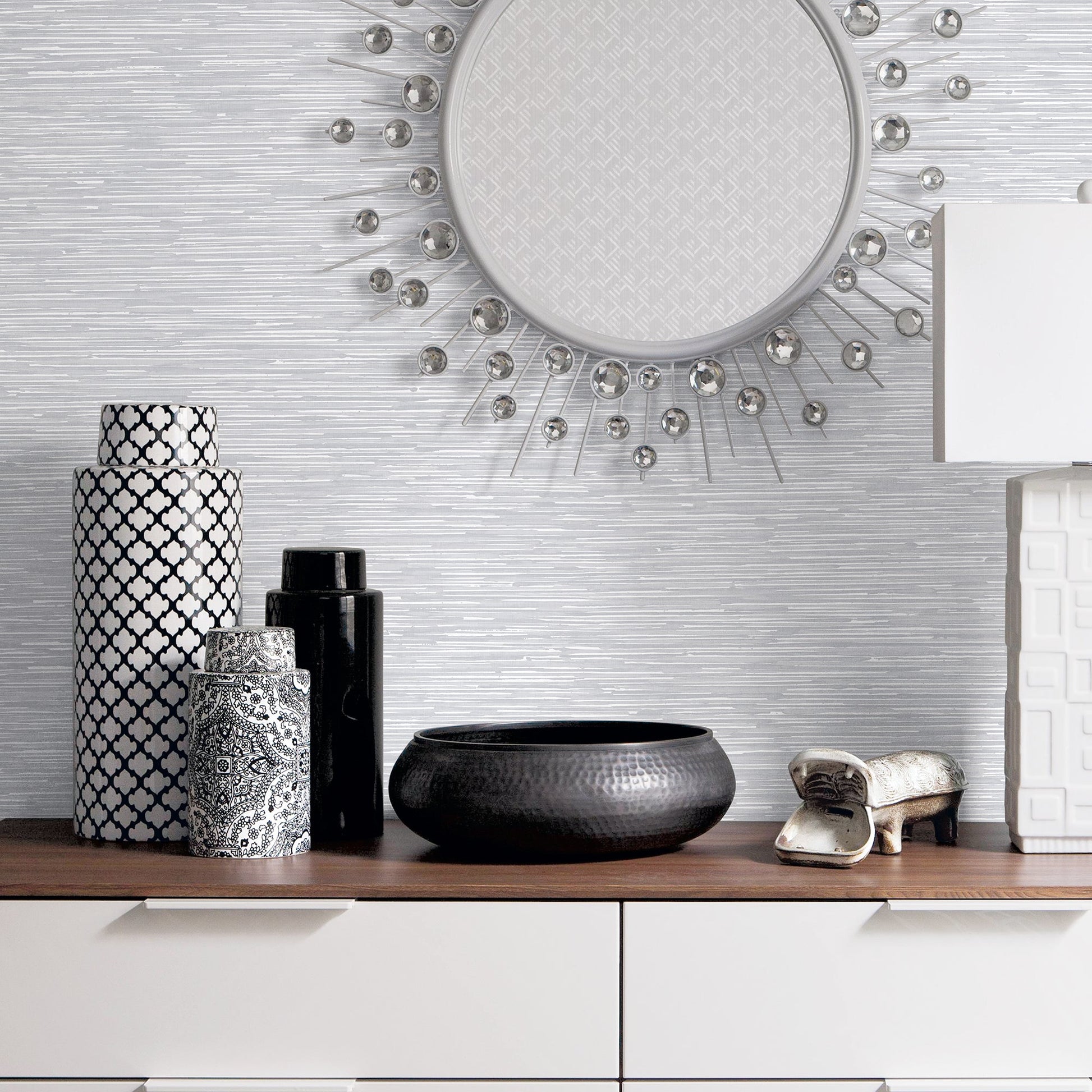Texstyle Bronze Effect Wallpaper - Light Grey / Light Silver Metallic - Galerie - G56587Wallpaper199