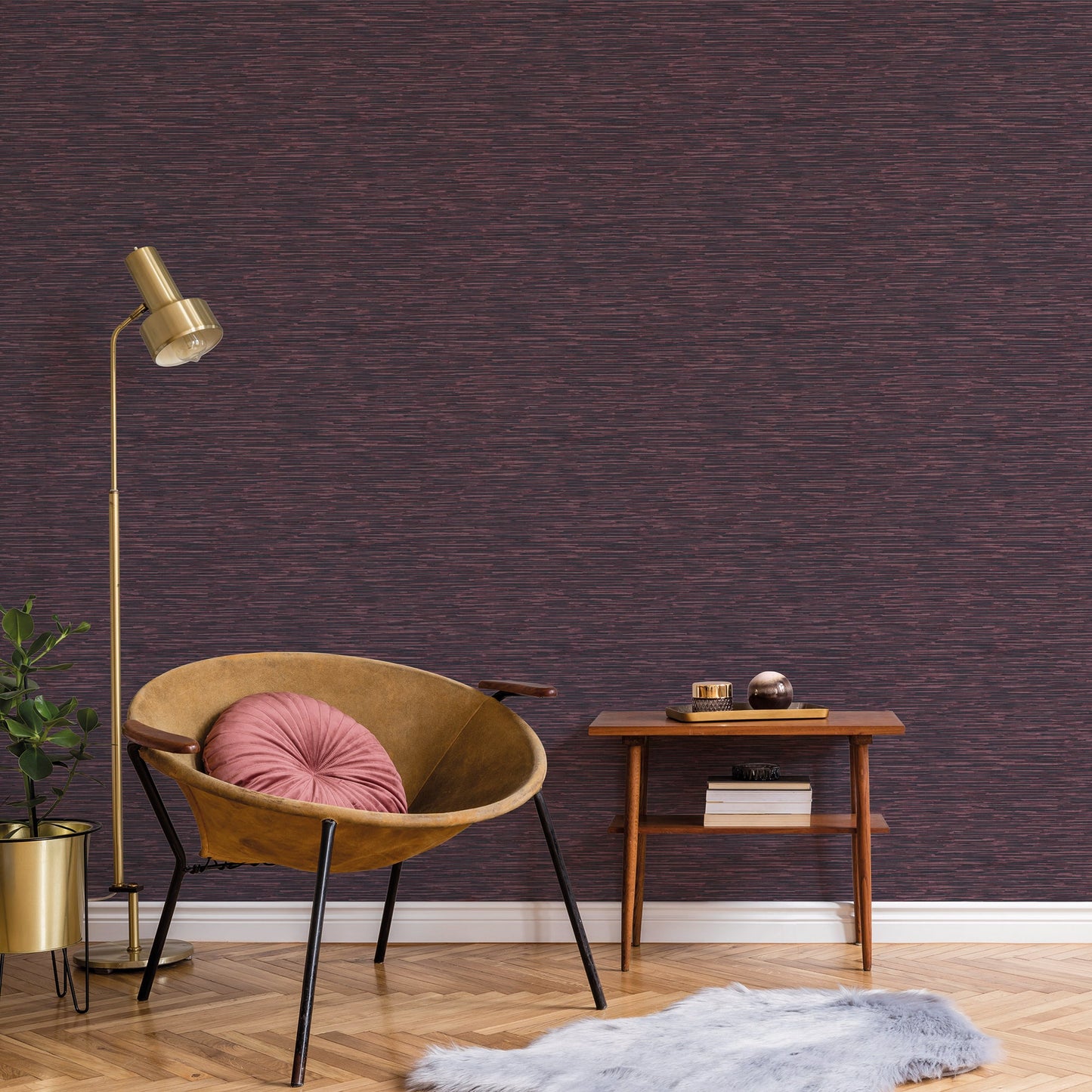 Texstyle Bronze Effect Wallpaper - Navy / Cranberry - Galerie - G56588Wallpaper199