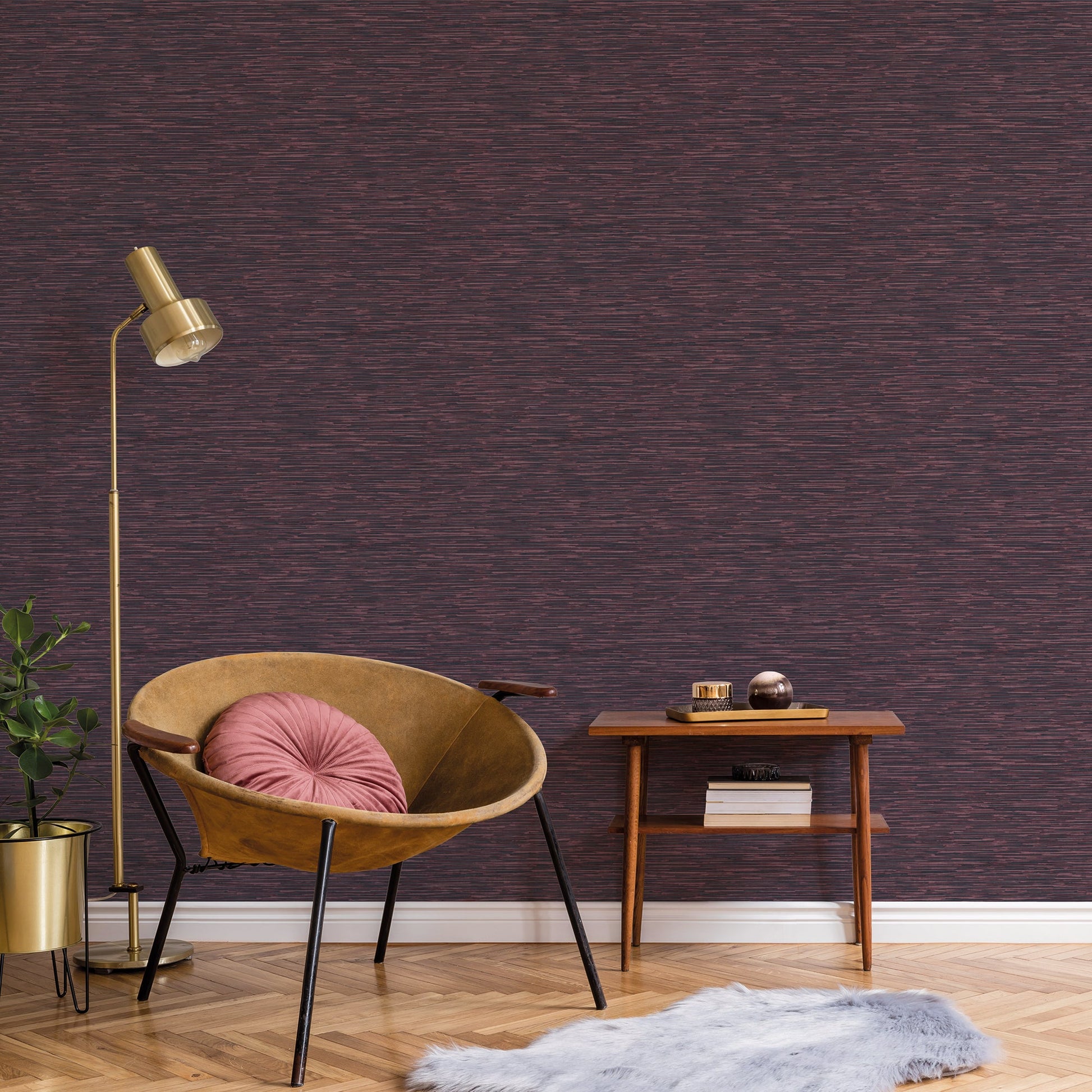 Texstyle Bronze Effect Wallpaper - Navy / Cranberry - Galerie - G56588Wallpaper199