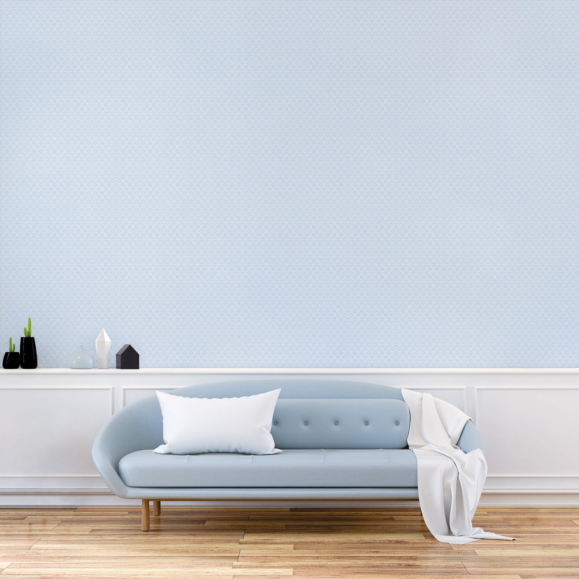 Texstyle Greek Key Texture Wallpaper - Blue / Metallic Ink - Galerie - G56595Wallpaper199
