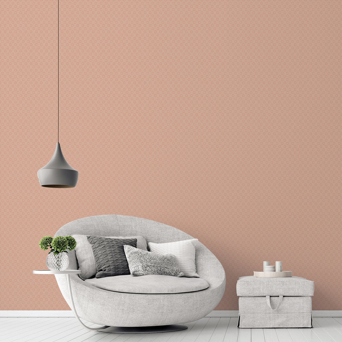 Texstyle Greek Key Texture Wallpaper - Terracotta / Rose Gold - Galerie - G56599Wallpaper199