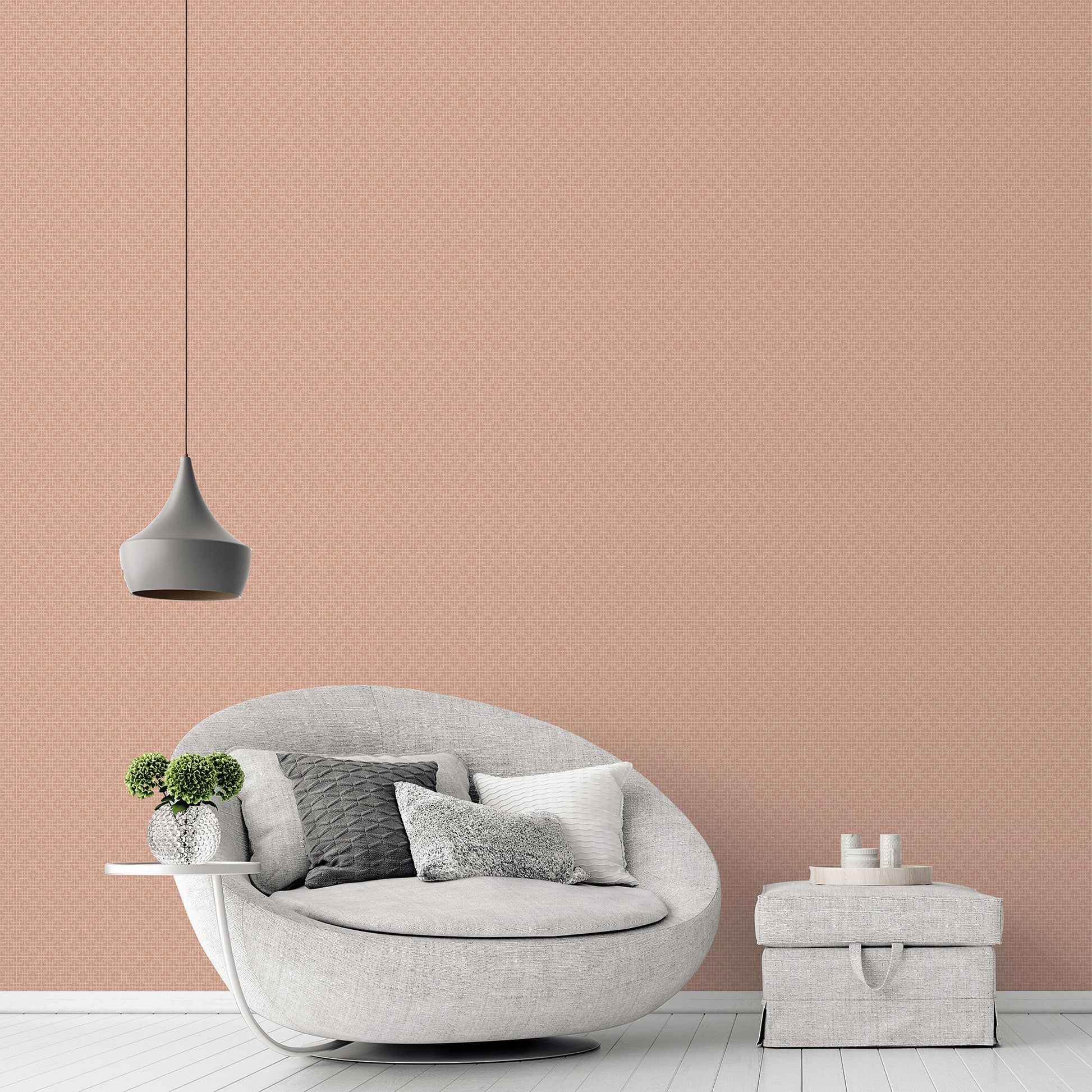 Texstyle Greek Key Texture Wallpaper - Terracotta / Rose Gold - Galerie - G56599Wallpaper199