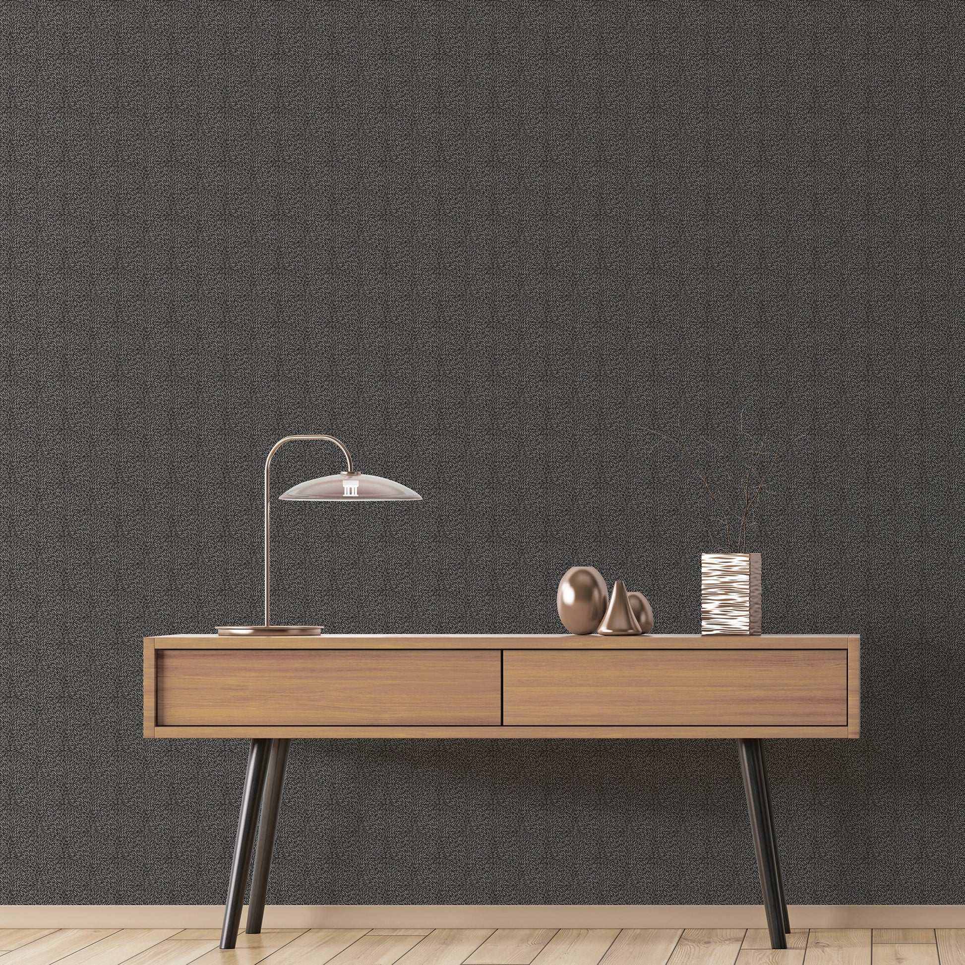 Texstyle Hedgehog Wallpaper - Black / Silver Metallic - Galerie - G56603Wallpaper199
