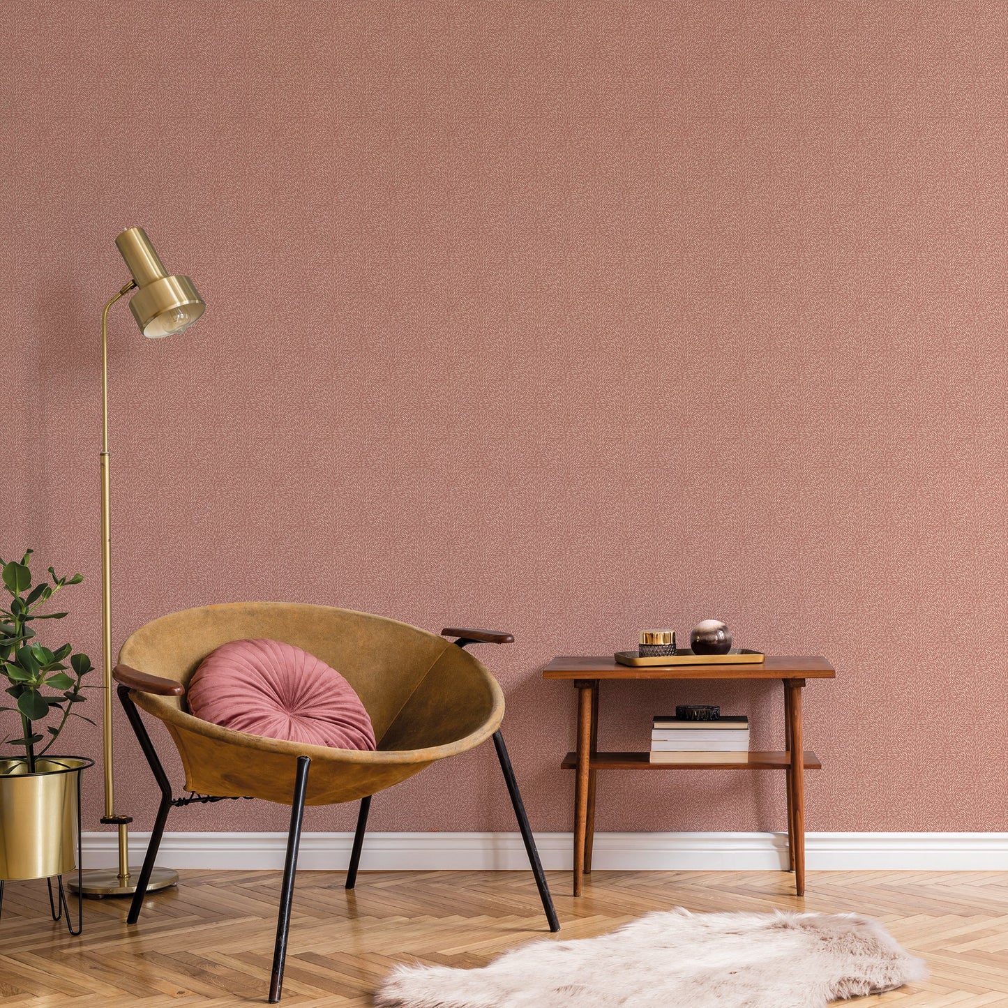 Texstyle Hedgehog Wallpaper - Terracotta / Rose Gold - Galerie - G56609Wallpaper199