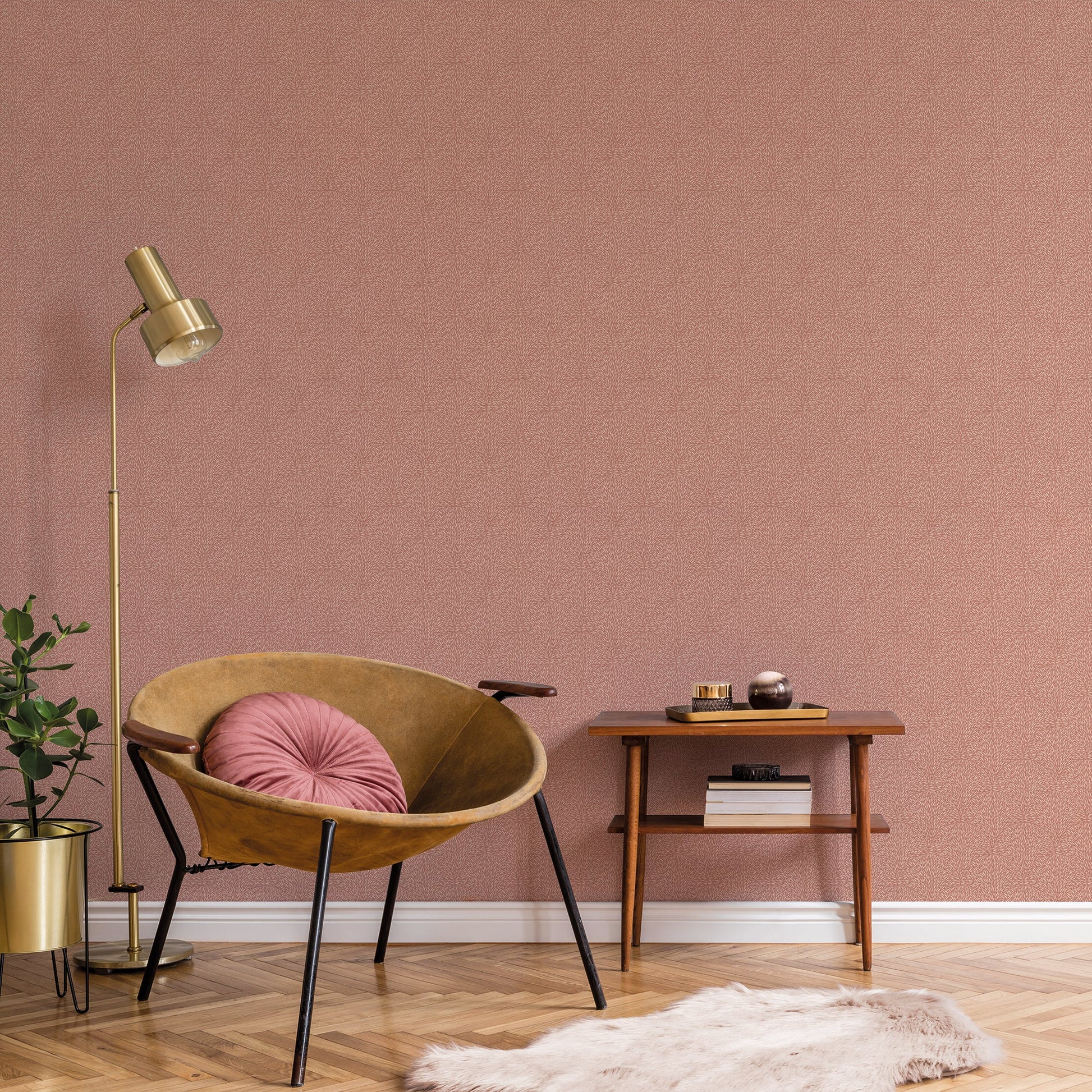 Texstyle Hedgehog Wallpaper - Terracotta / Rose Gold - Galerie - G56609Wallpaper199