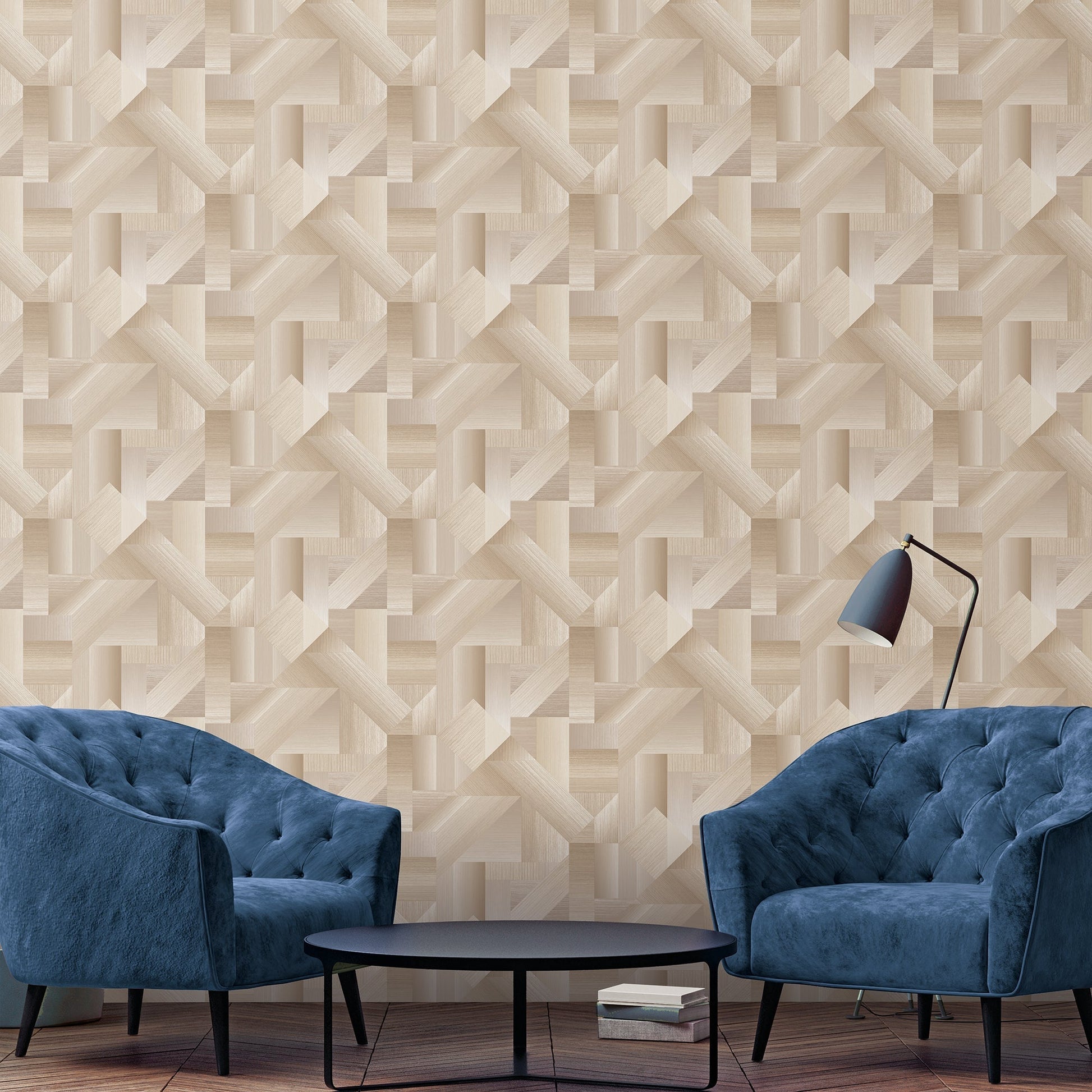 Texstyle Shape Shifter Wallpaper - Beige / Metallic ink - Galerie - G56623Wallpaper199