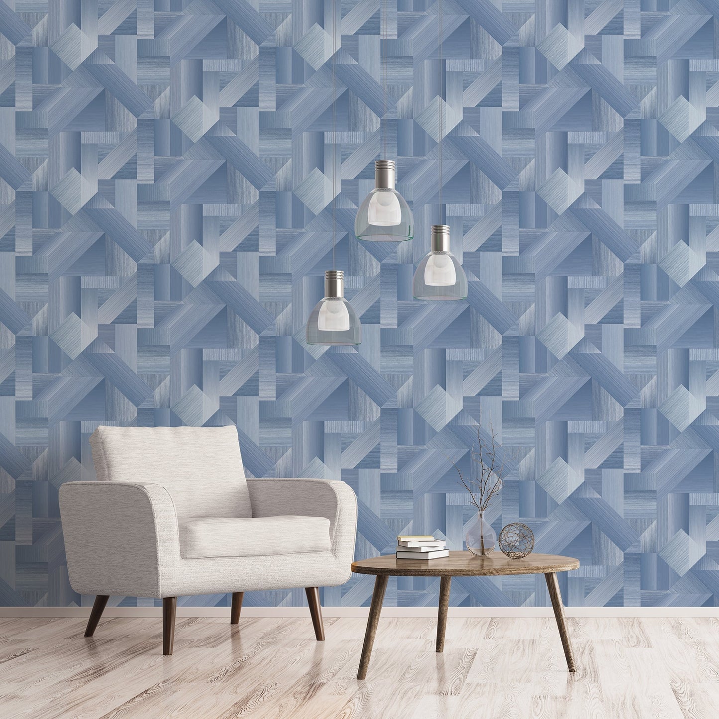 Texstyle Shape Shifter Wallpaper - Blue - Galerie - G56624Wallpaper199