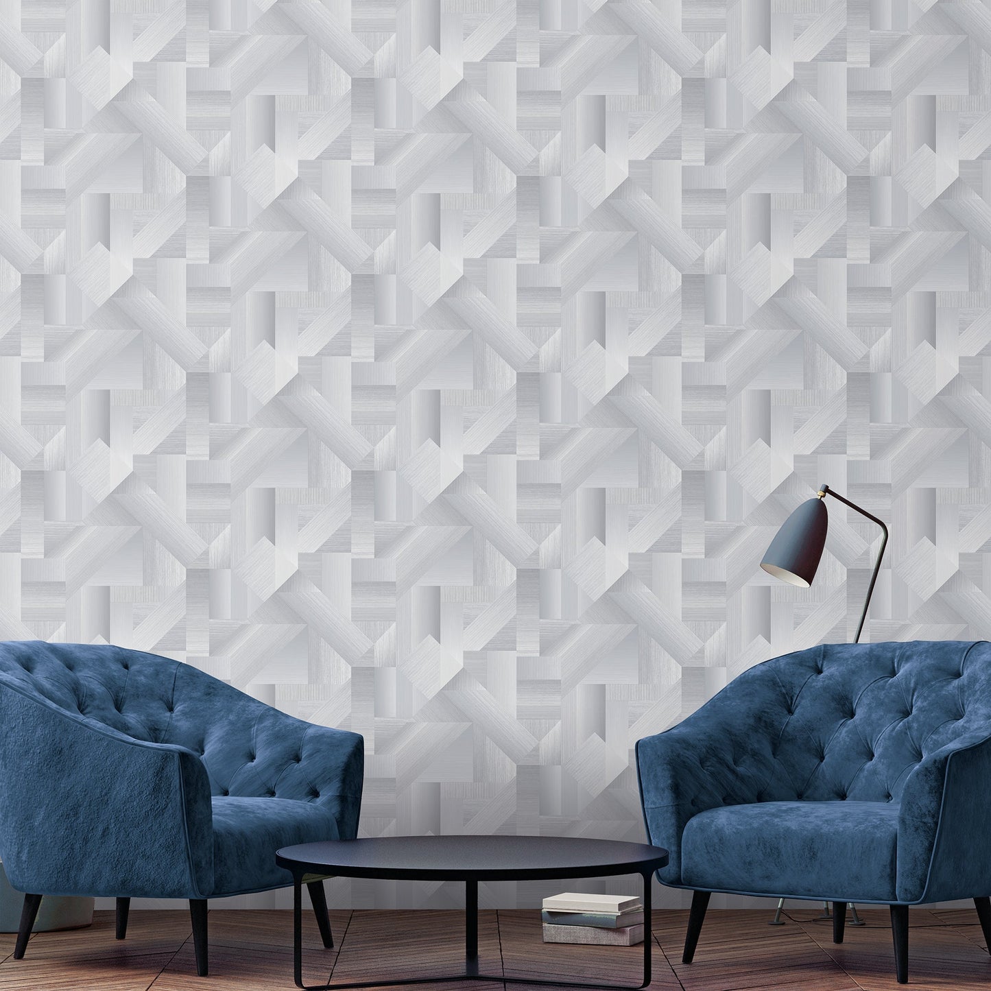 Texstyle Shape Shifter Wallpaper - Grey / Silver Metallic - Galerie - G56626Wallpaper199