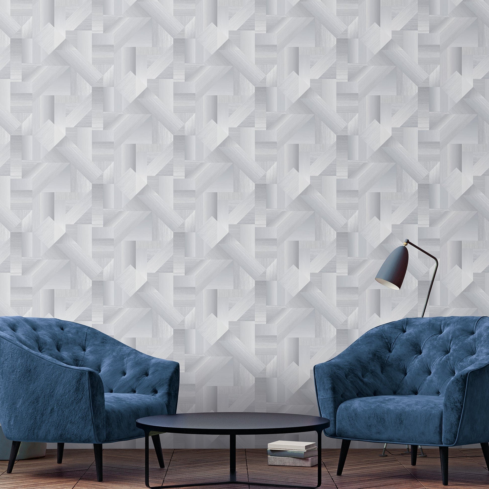 Texstyle Shape Shifter Wallpaper - Grey / Silver Metallic - Galerie - G56626Wallpaper199