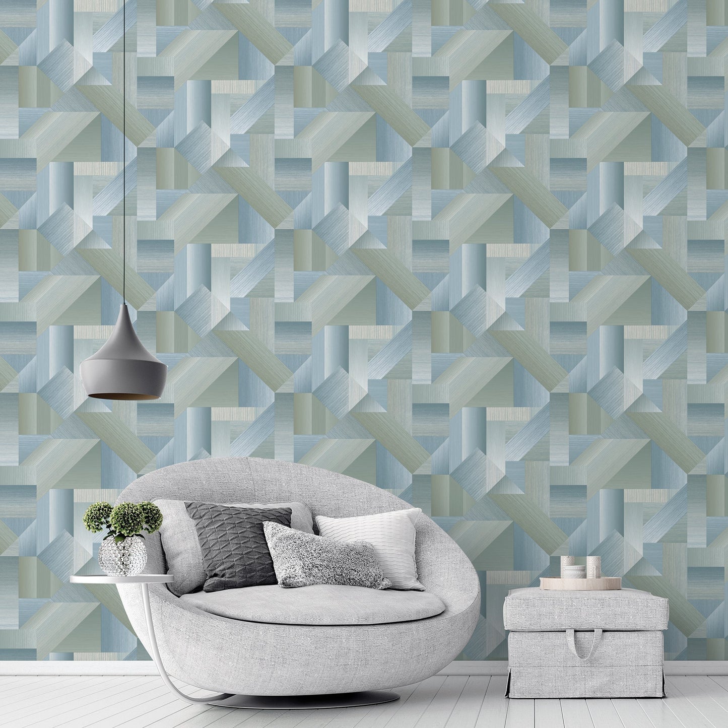 Texstyle Shape Shifter Wallpaper - Mixed Greens - Galerie - G56627Wallpaper199