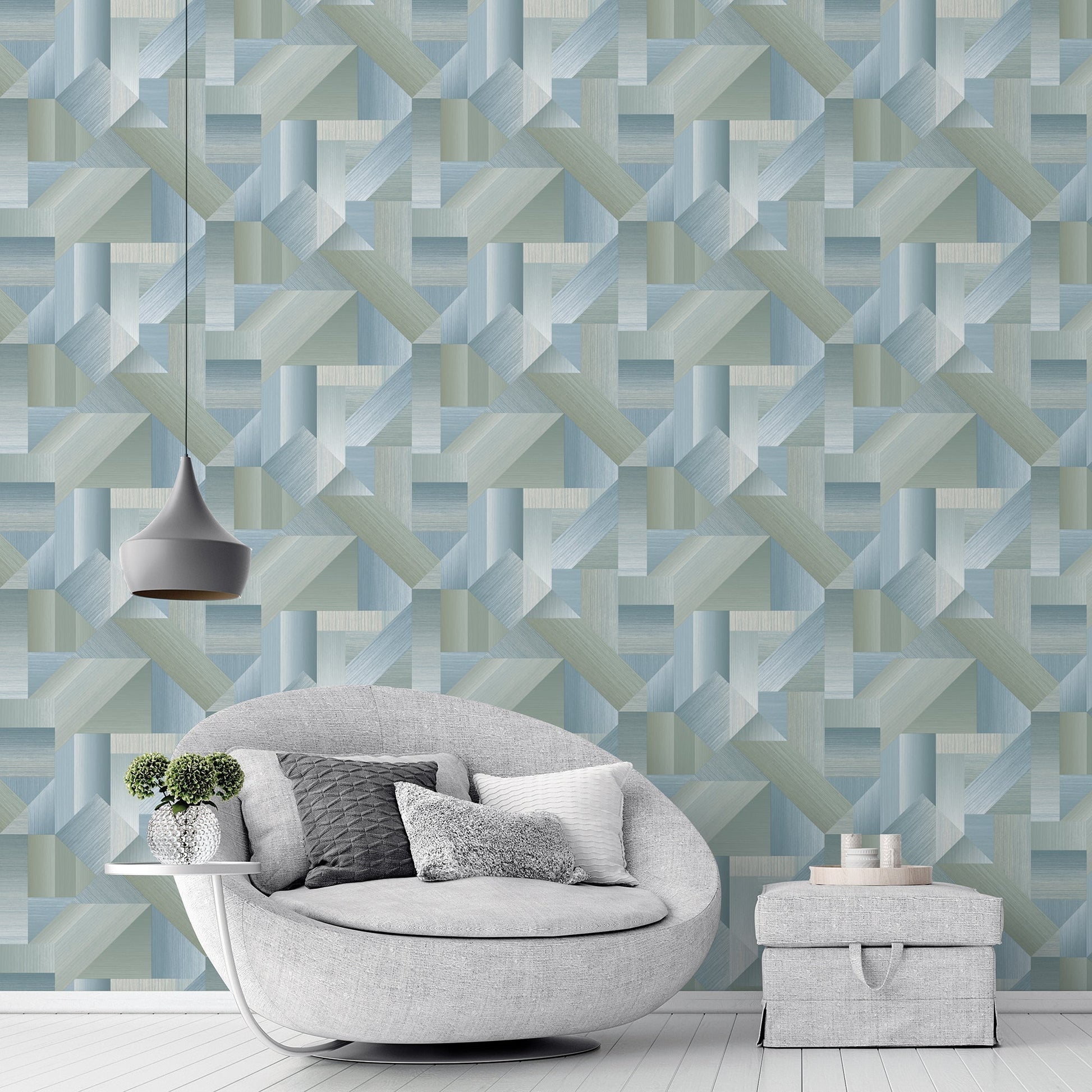 Texstyle Shape Shifter Wallpaper - Mixed Greens - Galerie - G56627Wallpaper199