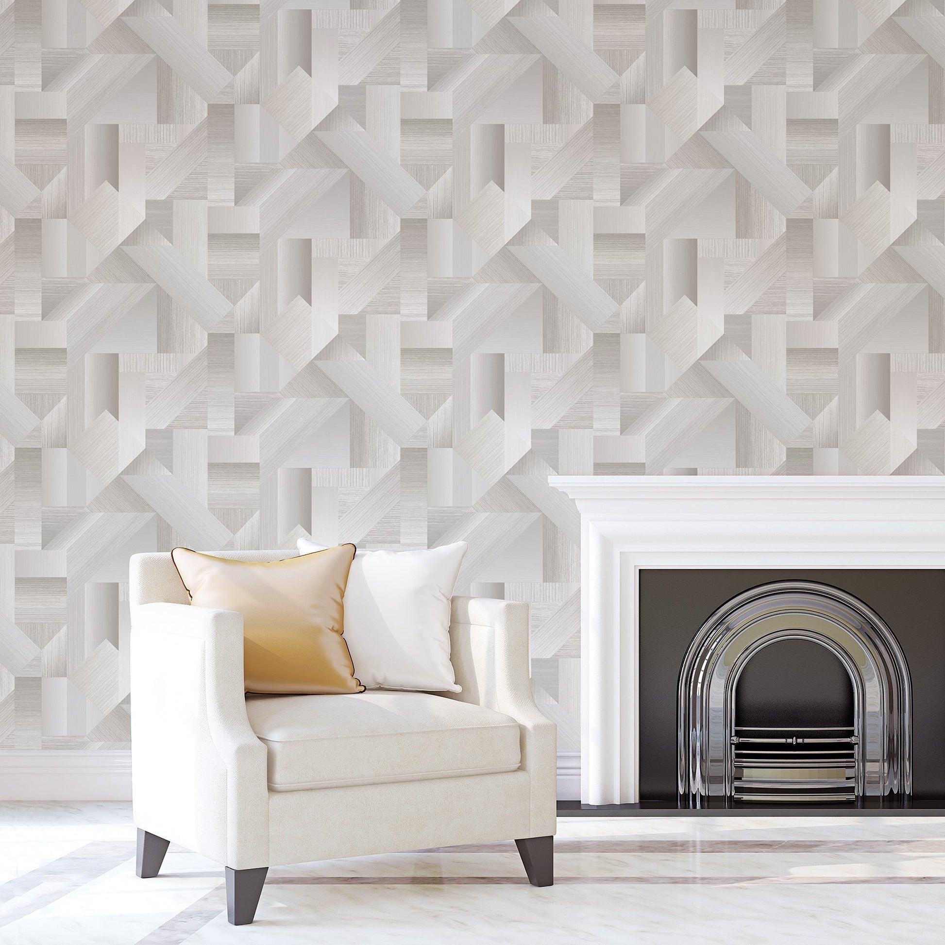 Texstyle Shape Shifter Wallpaper - Warm Neutrals / Mica - Galerie - G56629Wallpaper199